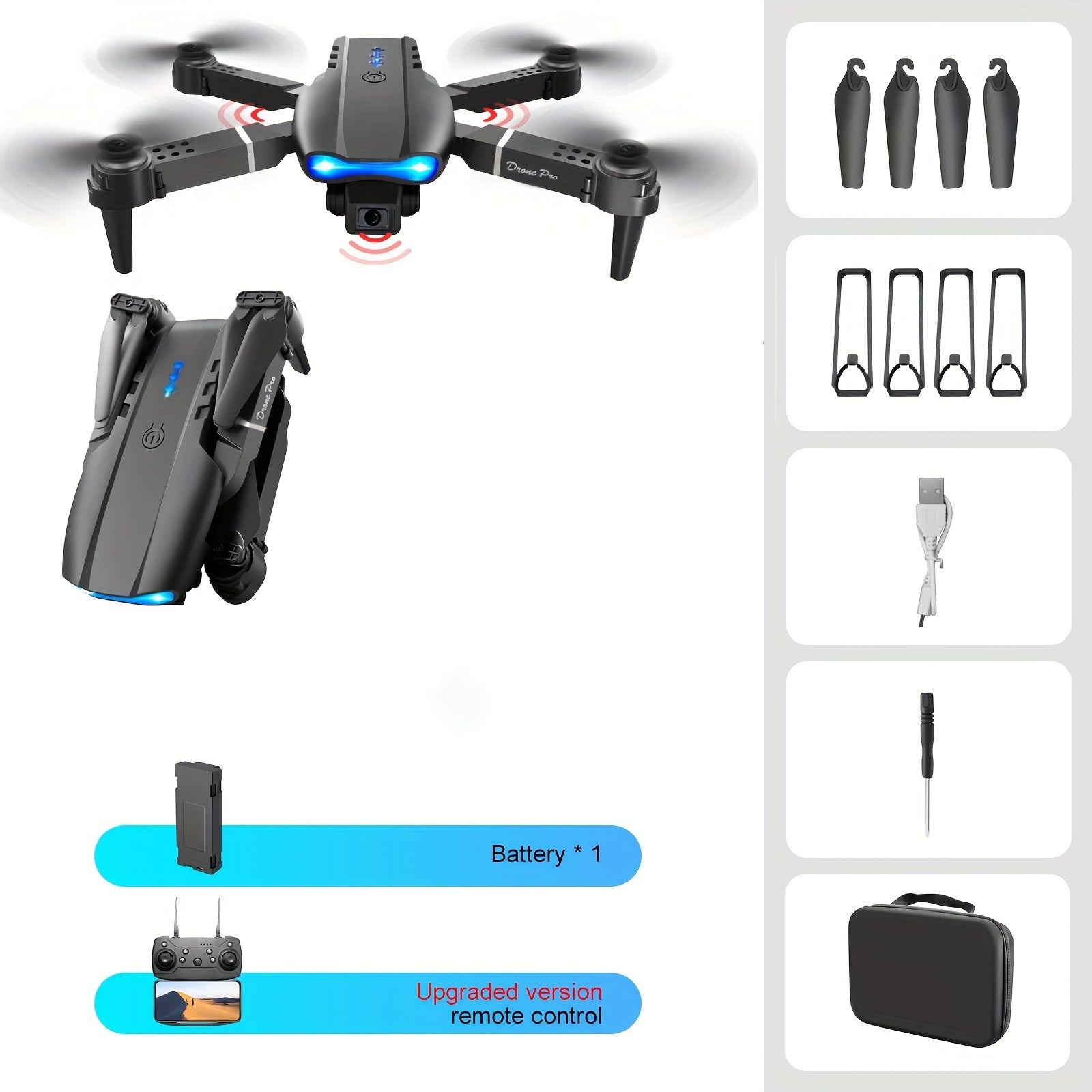 Dual Foldable E99 Drone with Camera, Altitude Hold, Remote Control Quadcopter for Beginners with Easy Operation
