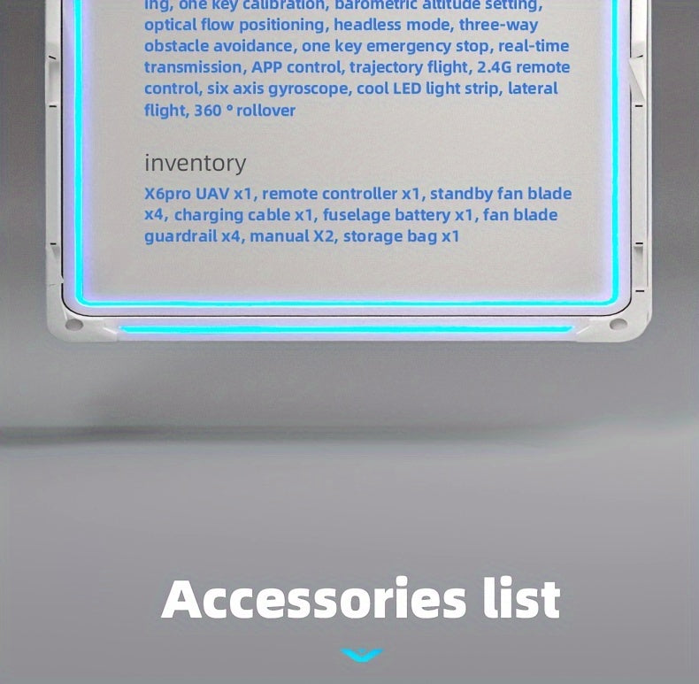 X6Pro Wireless FPV With HD Dual Camera Foldable RC Drone, High Hold, Automatic Obstacle Avoidance, One-Button Calibration/Take Off/Flip, With Optical Flow Positioning (Indoor Can Be Stabilized And Hover), Single Battery Life