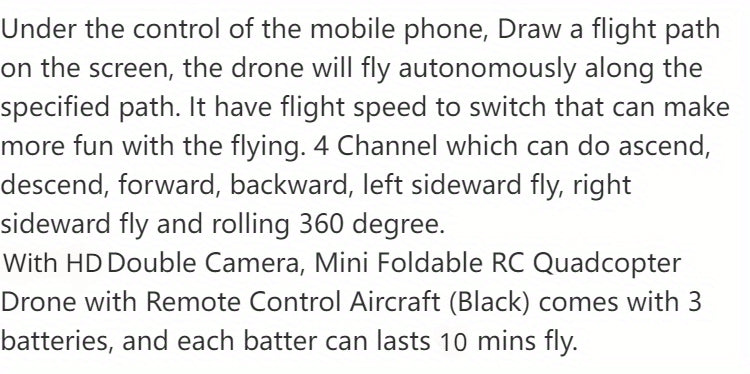 KBDFA E88 Drone - HD WIFI Helicopter with 4K Camera, Foldable Quadcopter, 1181.1inch Maximum Flight Altitude, 3m/s Speed, 5 Minute Battery Life, Black and Gray, Rechargeable Li-Polymer Battery, 1800mAh, 1181.1inch Control Ran