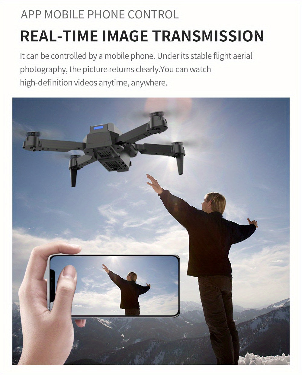 E88Pro HD Dual Camera Drone - Capture Stunning Aerial Photos with WIFI Connection, Optical Flow Height, One Key Return, and Long-Lasting Single Battery - Perfect Gift for Christmas, Halloween, and Thanksgiving