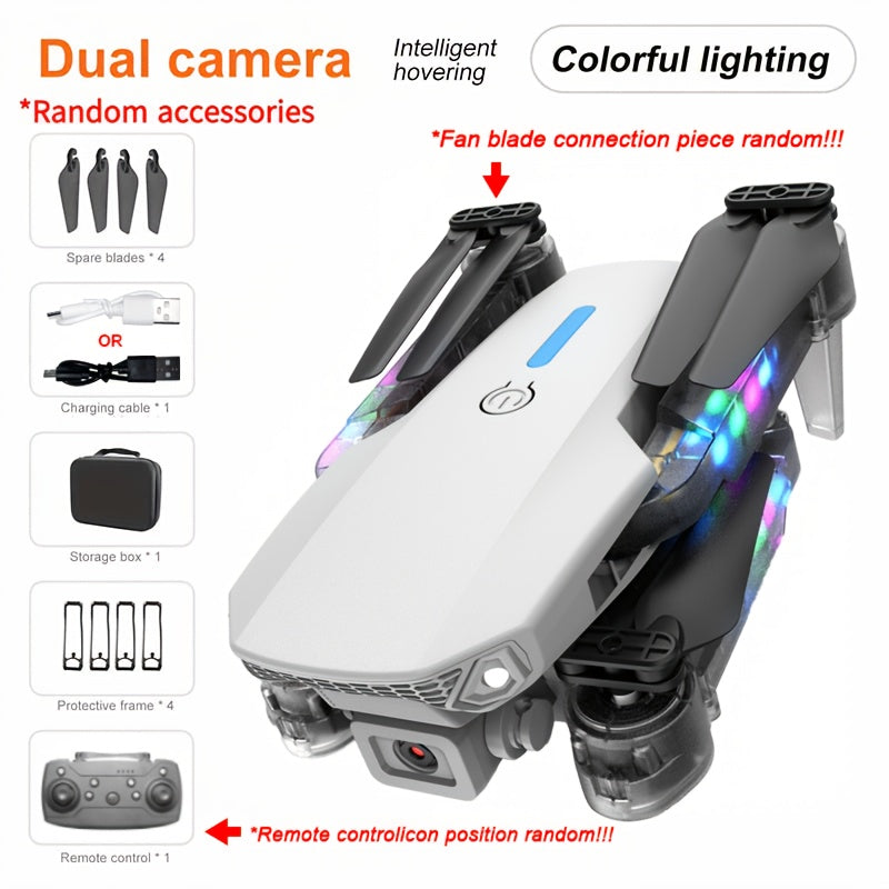 KBDFA E88 Drone - HD WIFI Helicopter with 4K Camera, Foldable Quadcopter, 1181.1inch Maximum Flight Altitude, 3m/s Speed, 5 Minute Battery Life, Black and Gray, Rechargeable Li-Polymer Battery, 1800mAh, 1181.1inch Control Ran