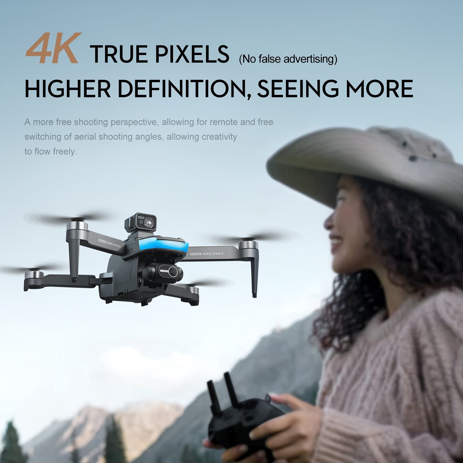 New S9S Aerial Photography, Drone GPS Positioning Return, Compliant With Aviation Authority Requirements, High-definition Pixels, Stable Dual Axis Pan Tilt Camera, Boutique Gift Remote-controlled Aircraft, No FAA Registration