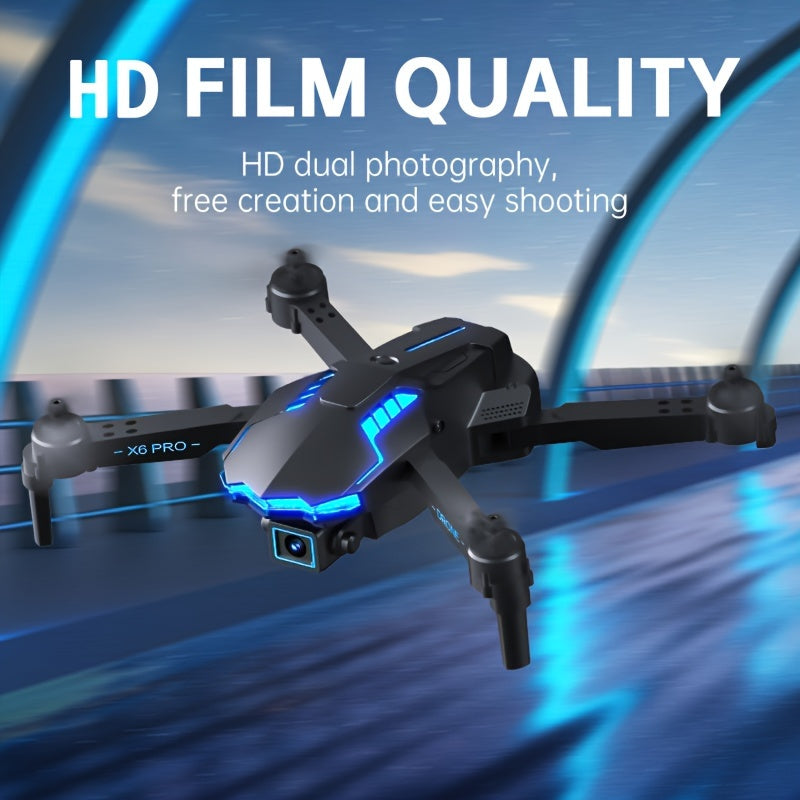 X6 Foldable Drone Dual Camera With Batteries, Obstacle Avoidance, Smart Return, And More - Comes With Carrying Bag! Perfect for beginners Men's Gifts.Christmas Thanksgiving Halloween gifts!