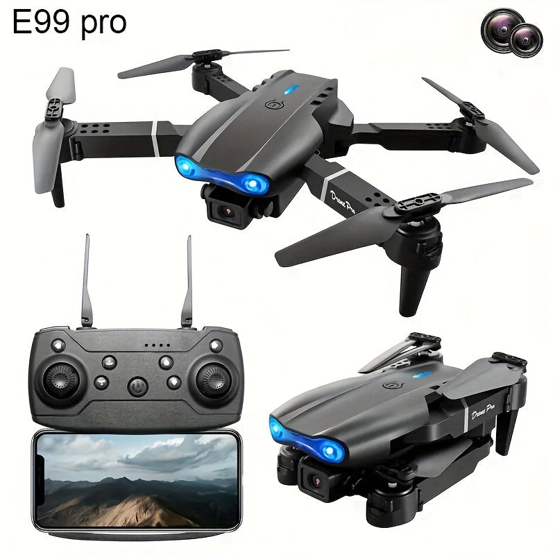 E99pro Drone With SD Camera, One-key Takeoff And Landing, Altitude Hold, One-key 360° Stunt Rolling, Four-axis Aircraft, Entry-level Foldable Remote Control UAV Toy, Holiday Gift