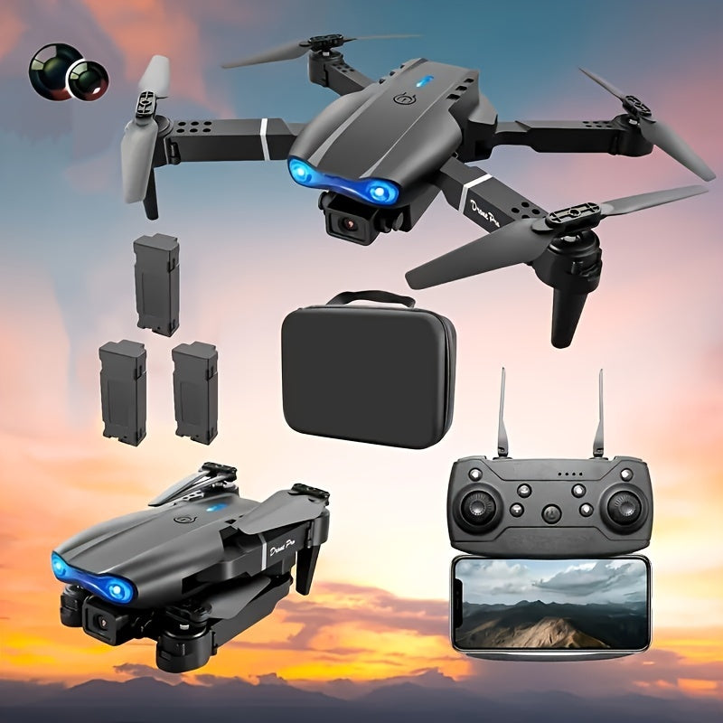 E99 drone is equipped with dual cameras, three batteries, mobile application control, indoor flying toys, Halloween/Christmas/New Year gifts