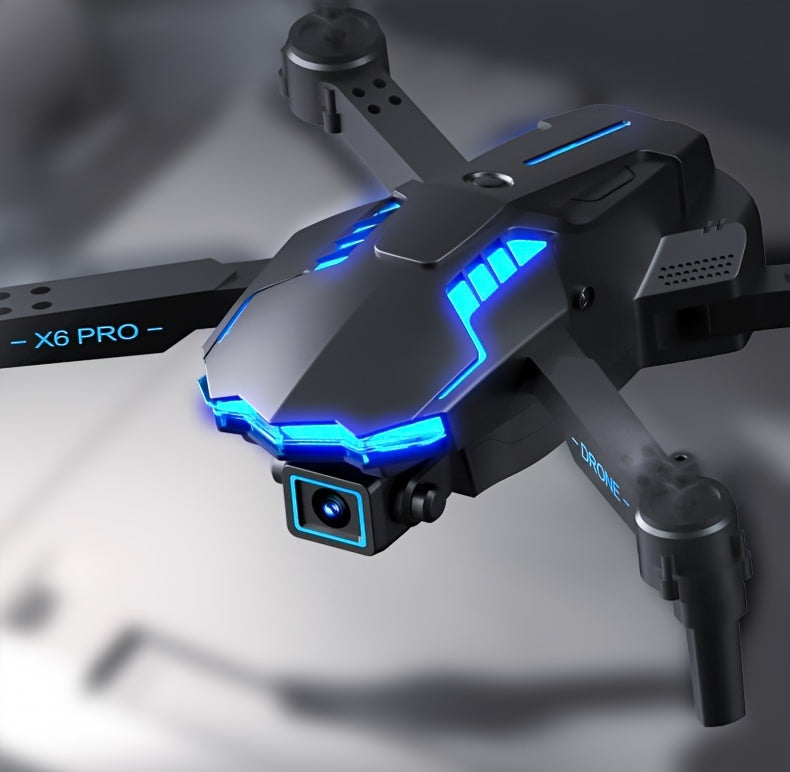 X6Pro Wireless FPV With HD Dual Camera Foldable RC Drone, High Hold, Automatic Obstacle Avoidance, One-Button Calibration/Take Off/Flip, With Optical Flow Positioning (Indoor Can Be Stabilized And Hover), Single Battery Life