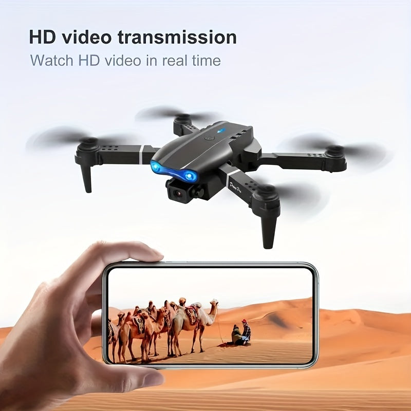 E99pro Drone With SD Camera, One-key Takeoff And Landing, Altitude Hold, One-key 360° Stunt Rolling, Four-axis Aircraft, Entry-level Foldable Remote Control UAV Toy, Holiday Gift
