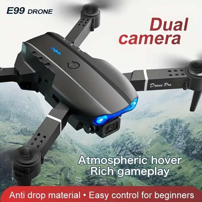 E99 drone is equipped with dual cameras, three batteries, mobile application control, indoor flying toys, Halloween/Christmas/New Year gifts