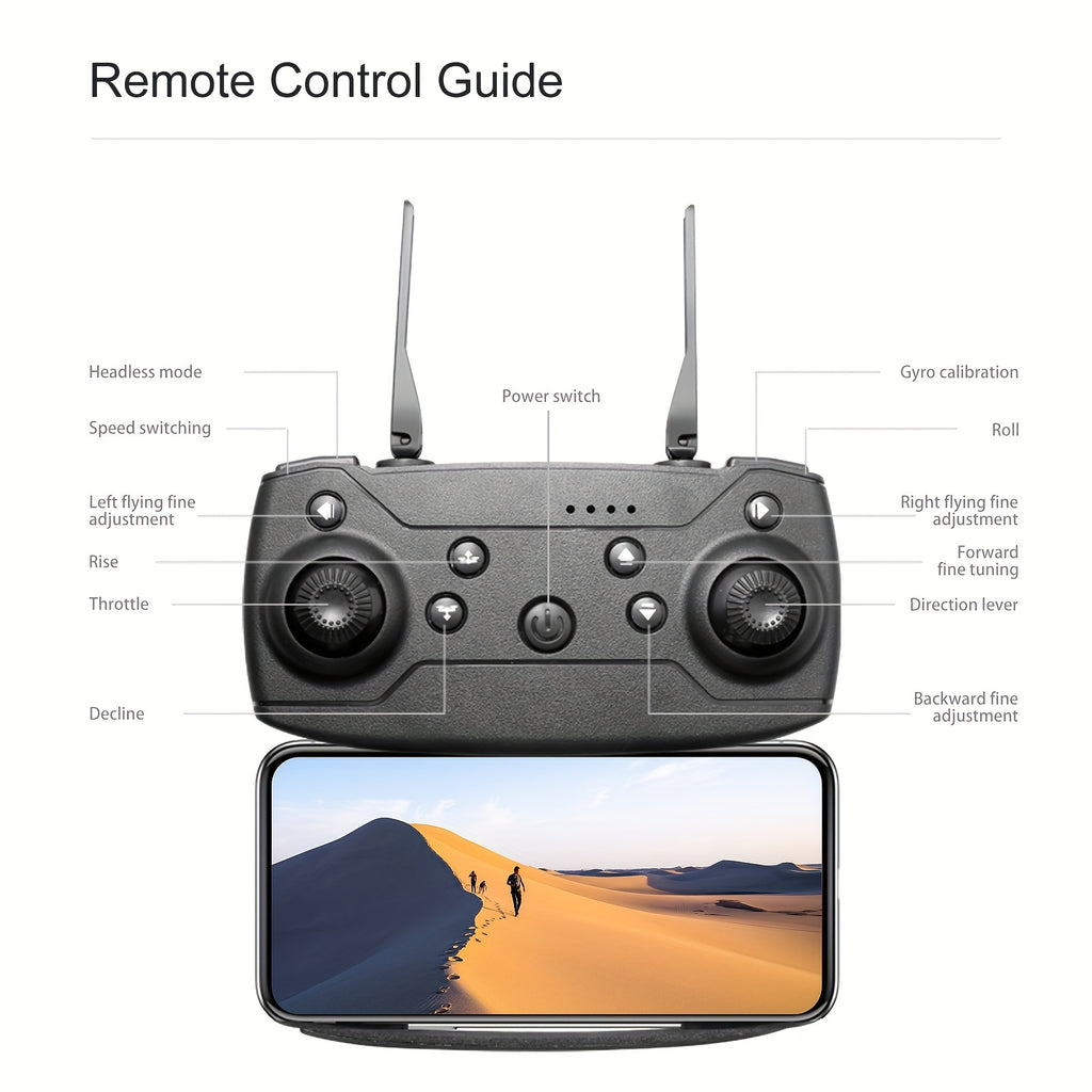 New S101 Drone With Camera, Foldable RC Drone Remote Control Drone Toys For Beginners Men's Gifts, Indoor And Outdoor Affordable UAV Halloween Christmas Gift