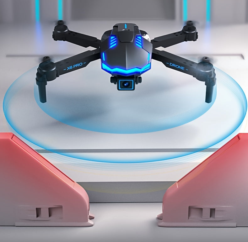 X6 Foldable Drone Dual Camera With Batteries, Obstacle Avoidance, Smart Return, And More - Comes With Carrying Bag! Perfect for beginners Men's Gifts.Christmas Thanksgiving Halloween gifts!