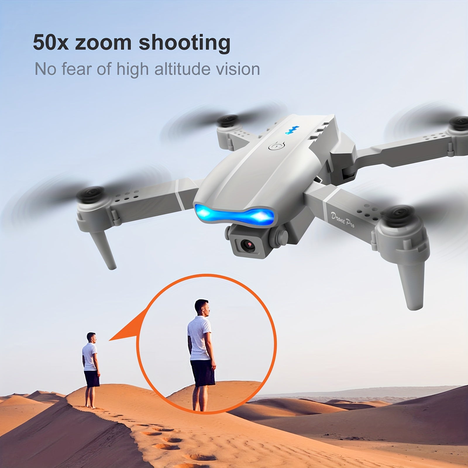 E99 Pro - High-Performance Drone for Beginners - WiFi FPV HD Dual Camera, Foldable RC Quadcopter with Altitude Hold, Remote Control, and Long Flight Time