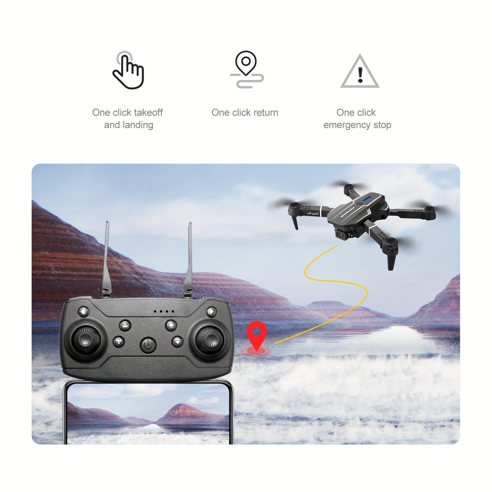 New S101 Drone With Camera, Foldable RC Drone Remote Control Drone Toys For Beginners Men's Gifts, Indoor And Outdoor Affordable UAV Halloween Christmas Gift