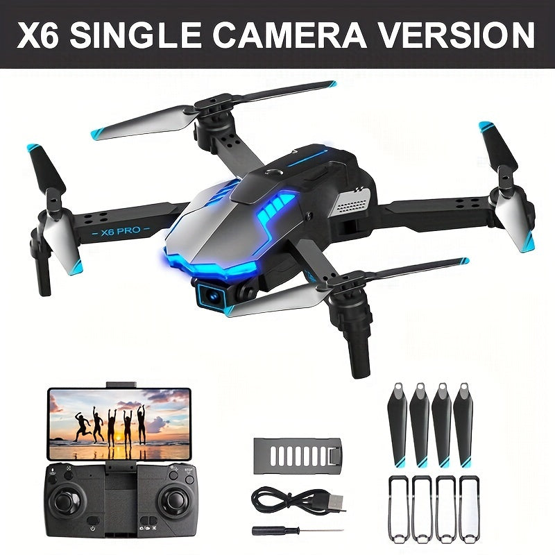 X6 Foldable Drone Dual Camera With Batteries, Obstacle Avoidance, Smart Return, And More - Comes With Carrying Bag! Perfect for beginners Men's Gifts.Christmas Thanksgiving Halloween gifts!