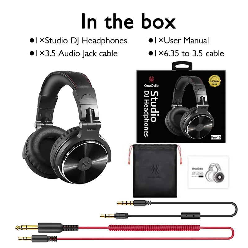 Oneodio Over Ear Headphones Hifi Studio DJ Headphone Wired Monitor Music Gaming Headset Earphone For Phone Computer PC With Mic