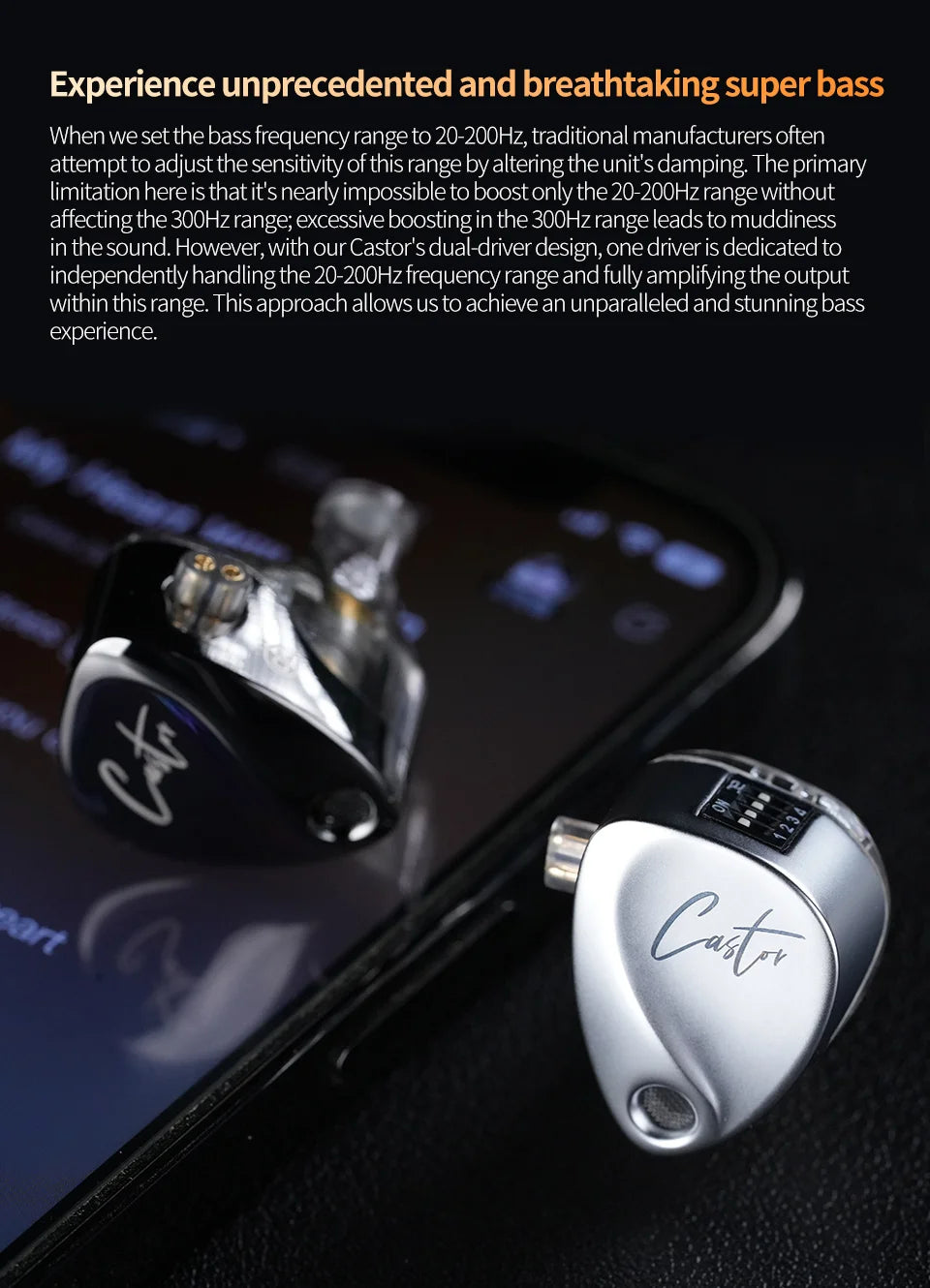 KZ Castor In Ear HiFi Earphone 2DD Dynamic High-end Tunable Balanced Armature Earphones Monitor Headphone Cancelling Earbuds