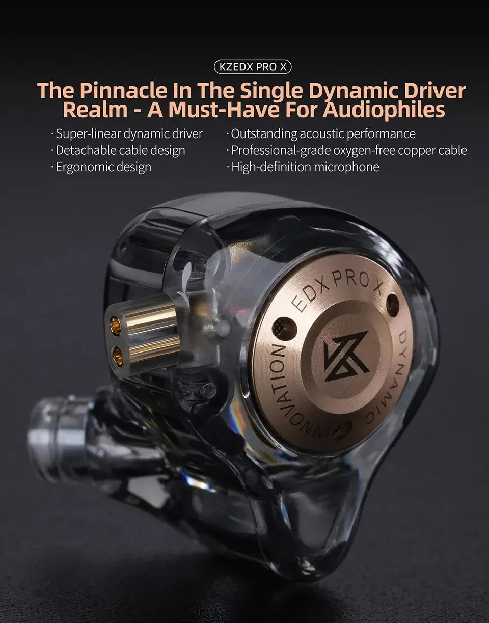 KZ EDX PRO X Wired Earphones HIFI Stereo Bass Music Earbuds In Ear Sport Headphones Noise Cancelling Gaming Headset