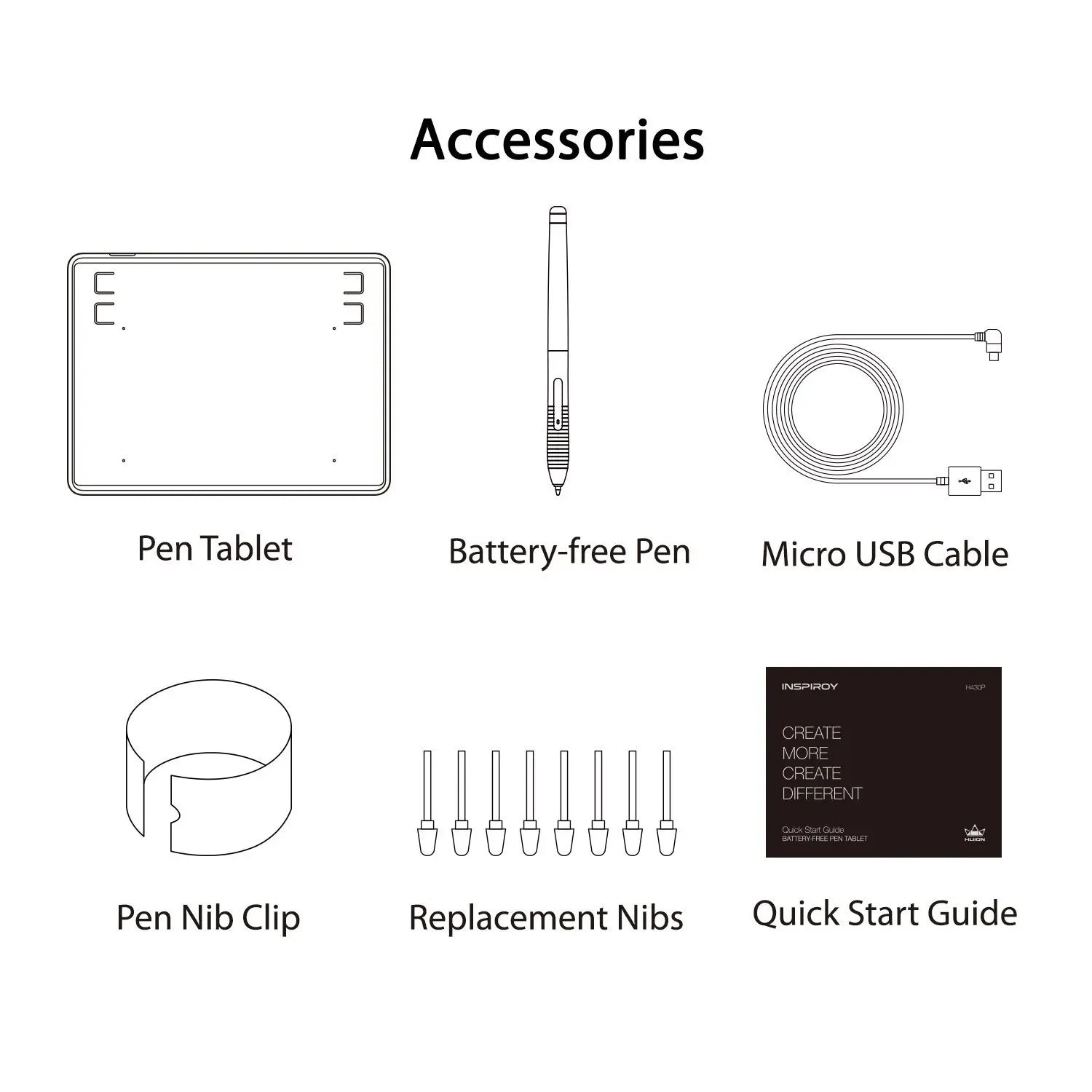HUION H430P Digital Tablets Micro USB Signature Graphics Drawing Pen Tablet OSU Game Battery-Free Tablet Android Mac Windows