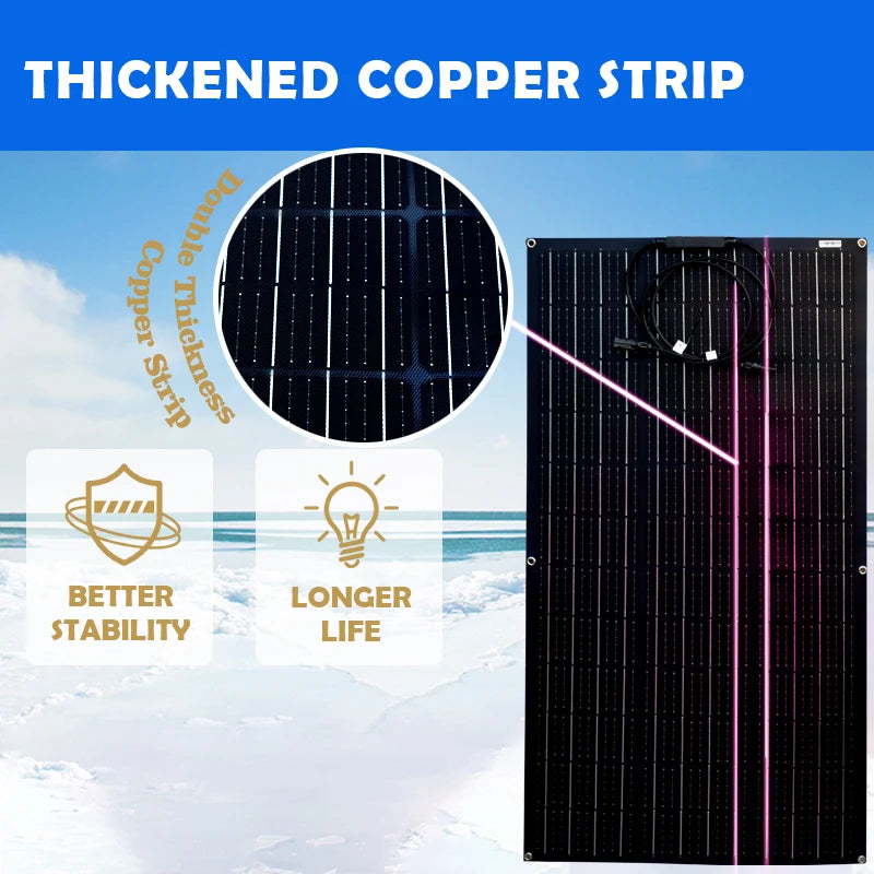 Solar Panel 110W 220W 330W 440W 18V With By-Pass Diode ETFE Flexible Solar Cell 12v Battery Charger  For Camping RV Boat
