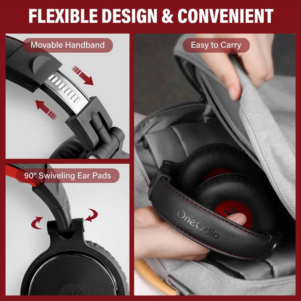 Oneodio Professional DJ Headphones Over Ear Studio Monitor Headset With Microphone HIFI Wired Bass Gaming Headset For Phone