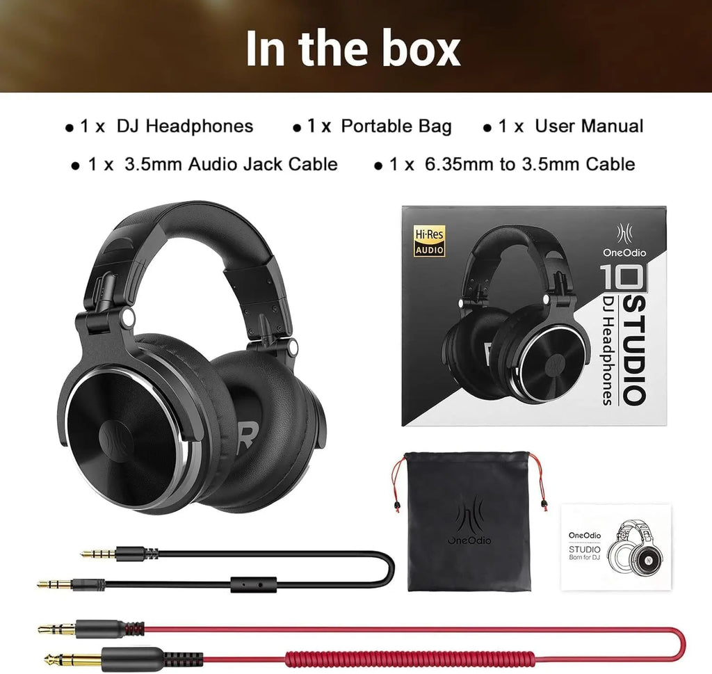 Oneodio Wired Headphones Professional Studio Pro 10/30/50 DJ Headphones With Microphone Over Ear HiFi Hi-Res Monitor Headset