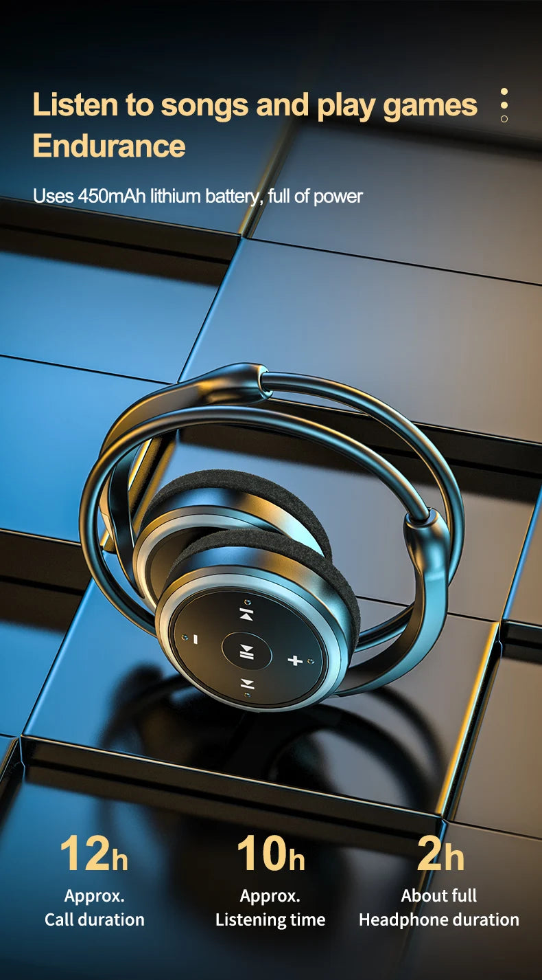 Original A23 Sport Foldable Wireless Headphone 8D Surround Heavy Bass Hifi Music Bluetooth Earphones With Mic Support FM/TF Card