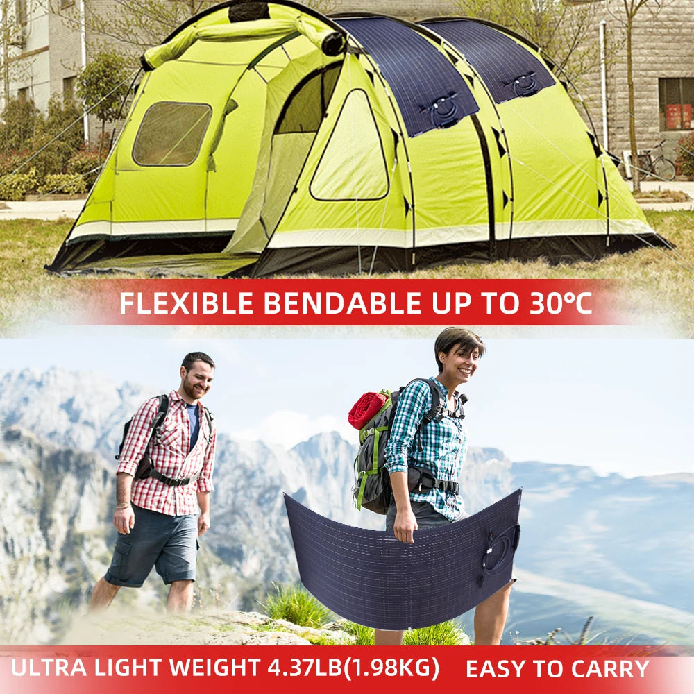 Solar Panel 110W 220W 330W 440W 18V With By-Pass Diode ETFE Flexible Solar Cell 12v Battery Charger  For Camping RV Boat