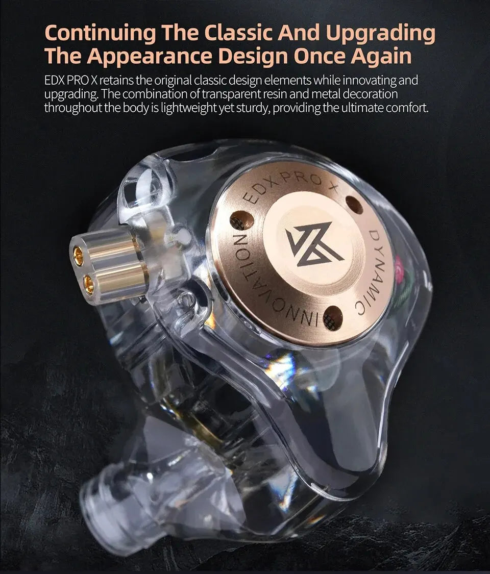 KZ EDX PRO X Wired Earphones HIFI Stereo Bass Music Earbuds In Ear Sport Headphones Noise Cancelling Gaming Headset