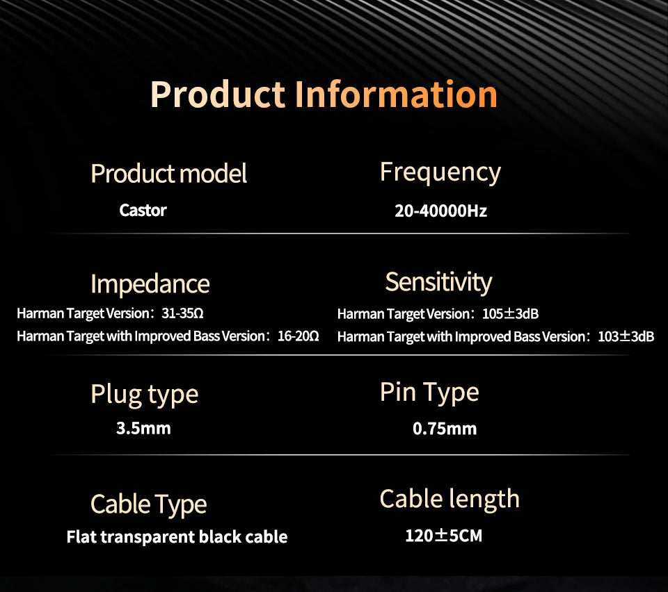 KZ Castor In Ear HiFi Earphone 2DD Dynamic High-end Tunable Balanced Armature Earphones Monitor Headphone Cancelling Earbuds