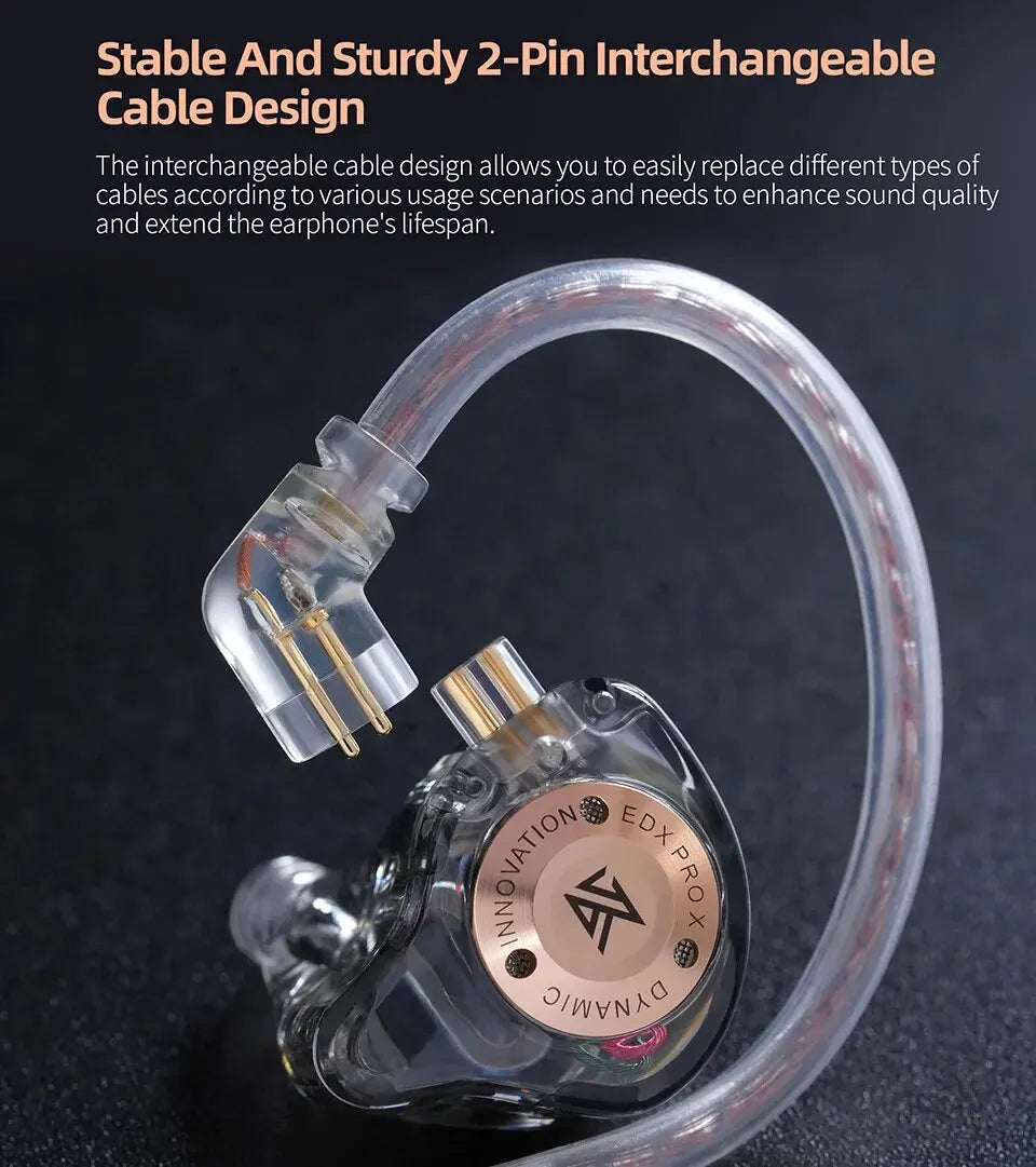 KZ EDX PRO X Wired Earphones HIFI Stereo Bass Music Earbuds In Ear Sport Headphones Noise Cancelling Gaming Headset