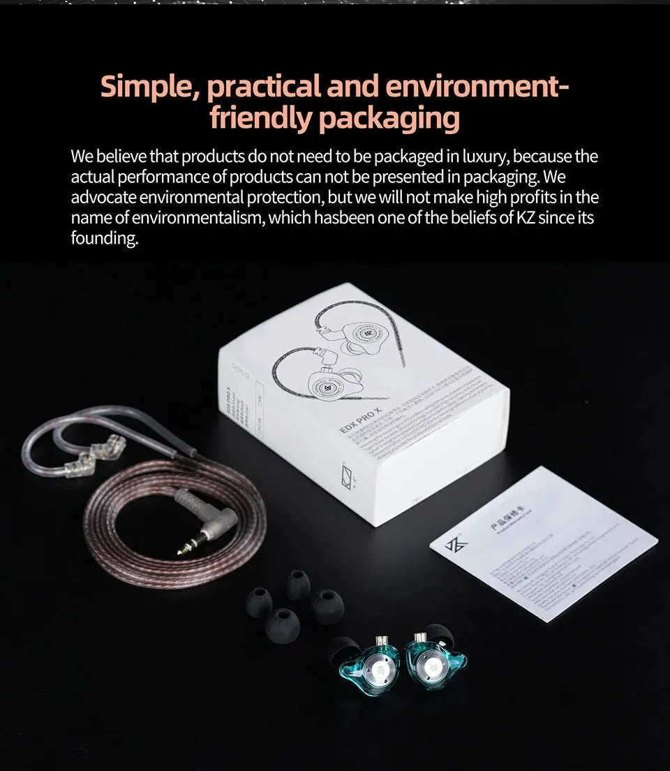 KZ EDX PRO X Wired Earphones HIFI Stereo Bass Music Earbuds In Ear Sport Headphones Noise Cancelling Gaming Headset