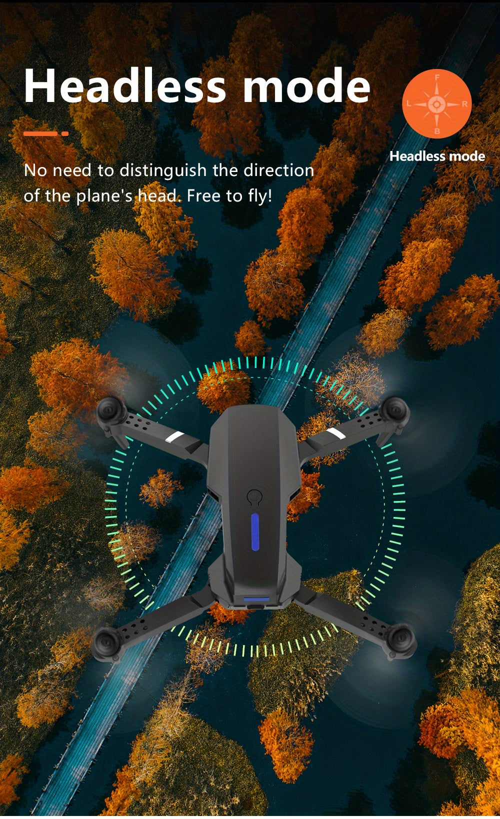 E88Pro HD Dual Camera Drone - Capture Stunning Aerial Photos with WIFI Connection, Optical Flow Height, One Key Return, and Long-Lasting Single Battery - Perfect Gift for Christmas, Halloween, and Thanksgiving