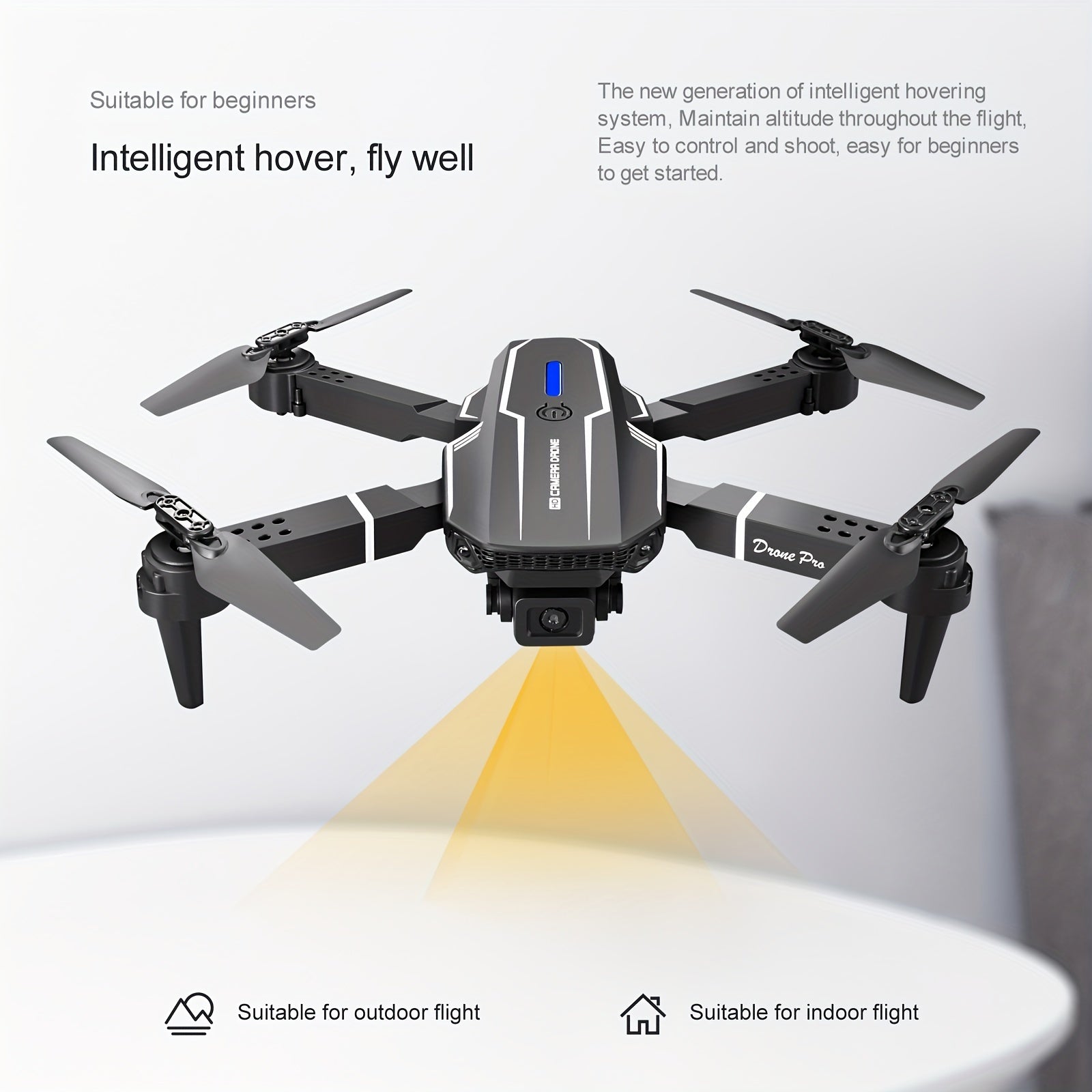 New S101 Drone With Camera, Foldable RC Drone Remote Control Drone Toys For Beginners Men's Gifts, Indoor And Outdoor Affordable UAV Halloween Christmas Gift