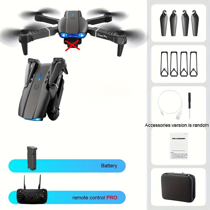 E99pro Drone With SD Camera, One-key Takeoff And Landing, Altitude Hold, One-key 360° Stunt Rolling, Four-axis Aircraft, Entry-level Foldable Remote Control UAV Toy, Holiday Gift