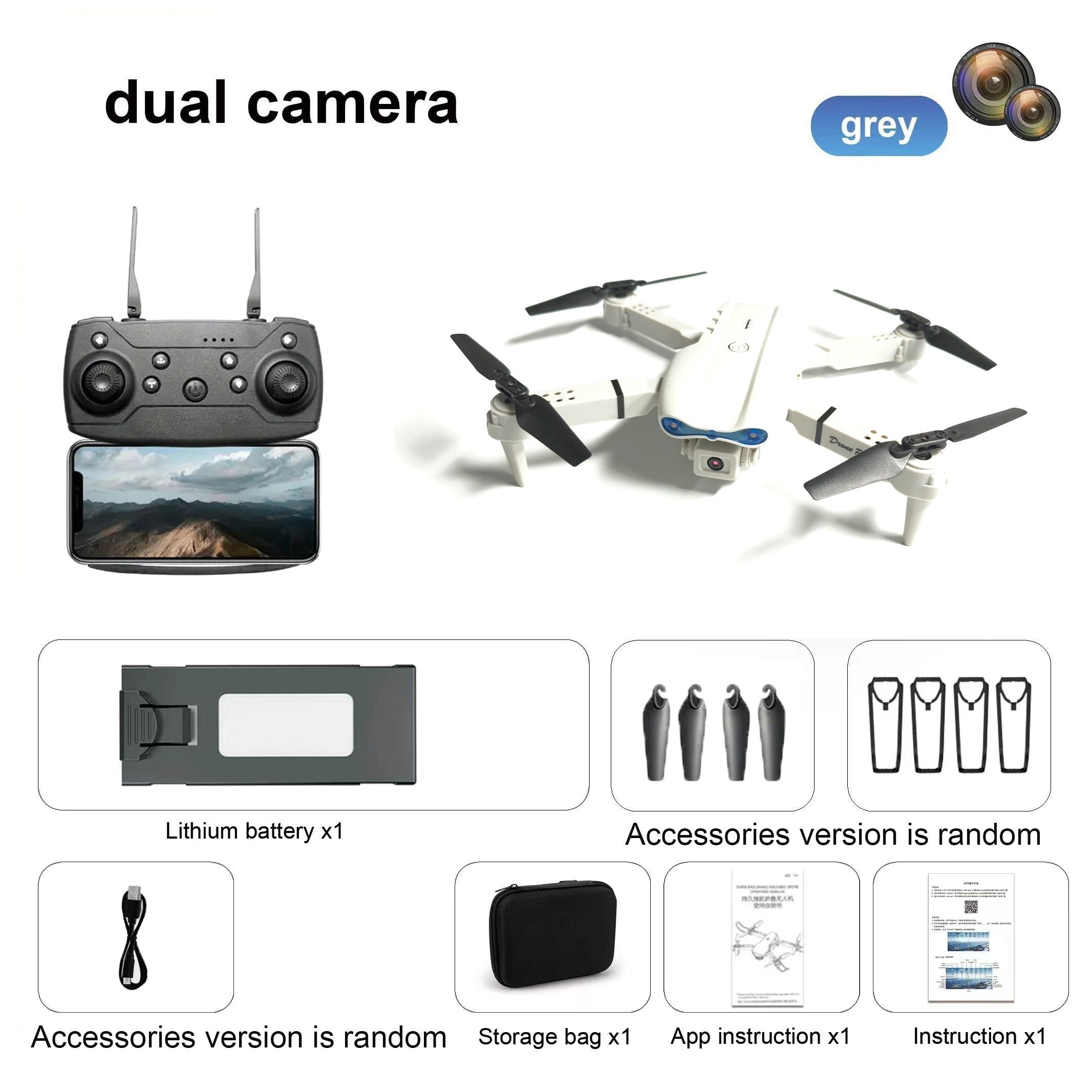 E99pro K3 Drone High-definition Aerial Photography Dual Camera Single Battery Optical Flow Fixed-point Hovering Quadcopter Remote Control Helicopter