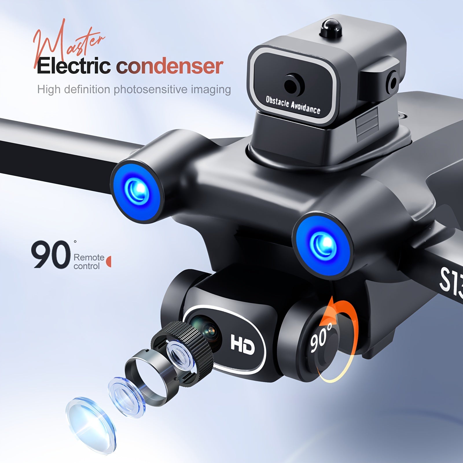 HD Dual Camera S136 UAV Drone with GPS, 360° Obstacle Avoidance, Optical Flow Hovering, One-Key Takeoff, and Fail-Safe Return - Perfect for Beginners and Men's Gifts