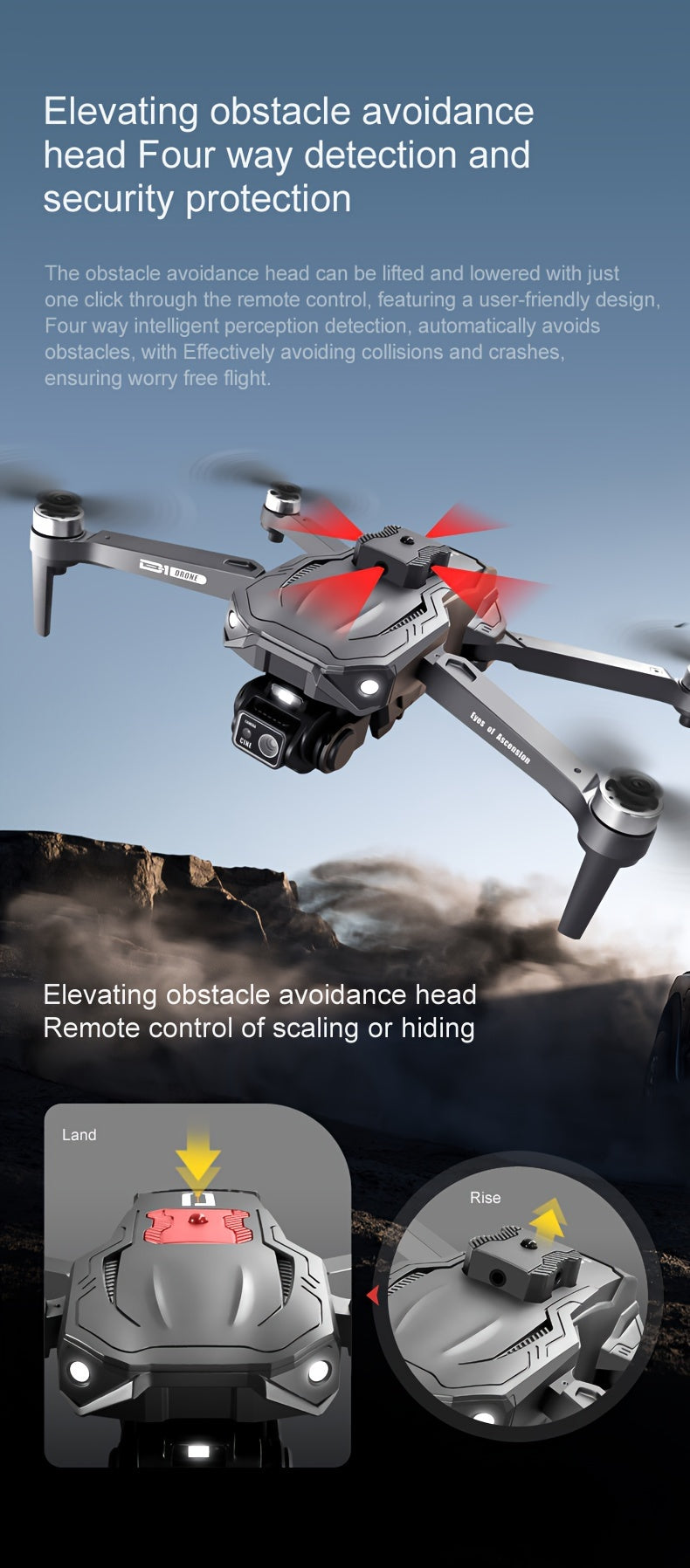 Beginner-Friendly D1 Drone with Obstacle Avoidance, Brushless Motors, Optical Flow, and Dual-Camera Electronic Control - Perfect Halloween & Christmas Gift