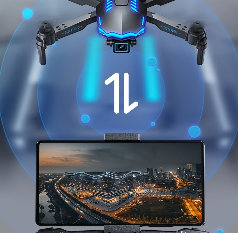 X6 Foldable Drone Dual Camera With Batteries, Obstacle Avoidance, Smart Return, And More - Comes With Carrying Bag! Perfect for beginners Men's Gifts.Christmas Thanksgiving Halloween gifts!