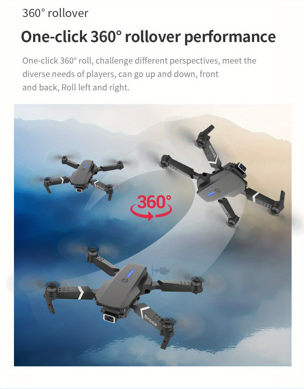 E88Pro HD Dual Camera Drone - Capture Stunning Aerial Photos with WIFI Connection, Optical Flow Height, One Key Return, and Long-Lasting Single Battery - Perfect Gift for Christmas, Halloween, and Thanksgiving