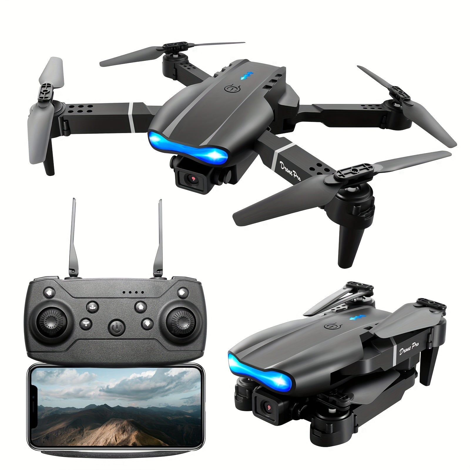 Dual Foldable E99 Drone with Camera, Altitude Hold, Remote Control Quadcopter for Beginners with Easy Operation