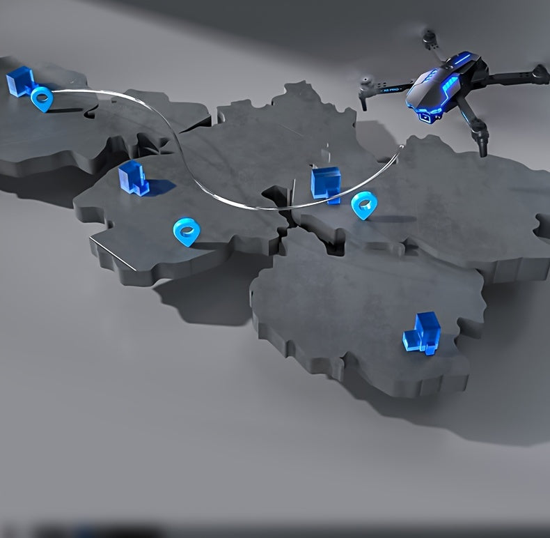 X6Pro Wireless FPV With HD Dual Camera Foldable RC Drone, High Hold, Automatic Obstacle Avoidance, One-Button Calibration/Take Off/Flip, With Optical Flow Positioning (Indoor Can Be Stabilized And Hover), Single Battery Life