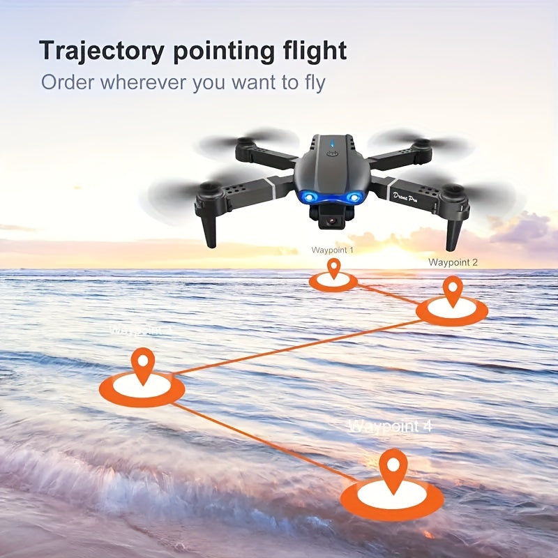 E99pro Drone With SD Camera, One-key Takeoff And Landing, Altitude Hold, One-key 360° Stunt Rolling, Four-axis Aircraft, Entry-level Foldable Remote Control UAV Toy, Holiday Gift