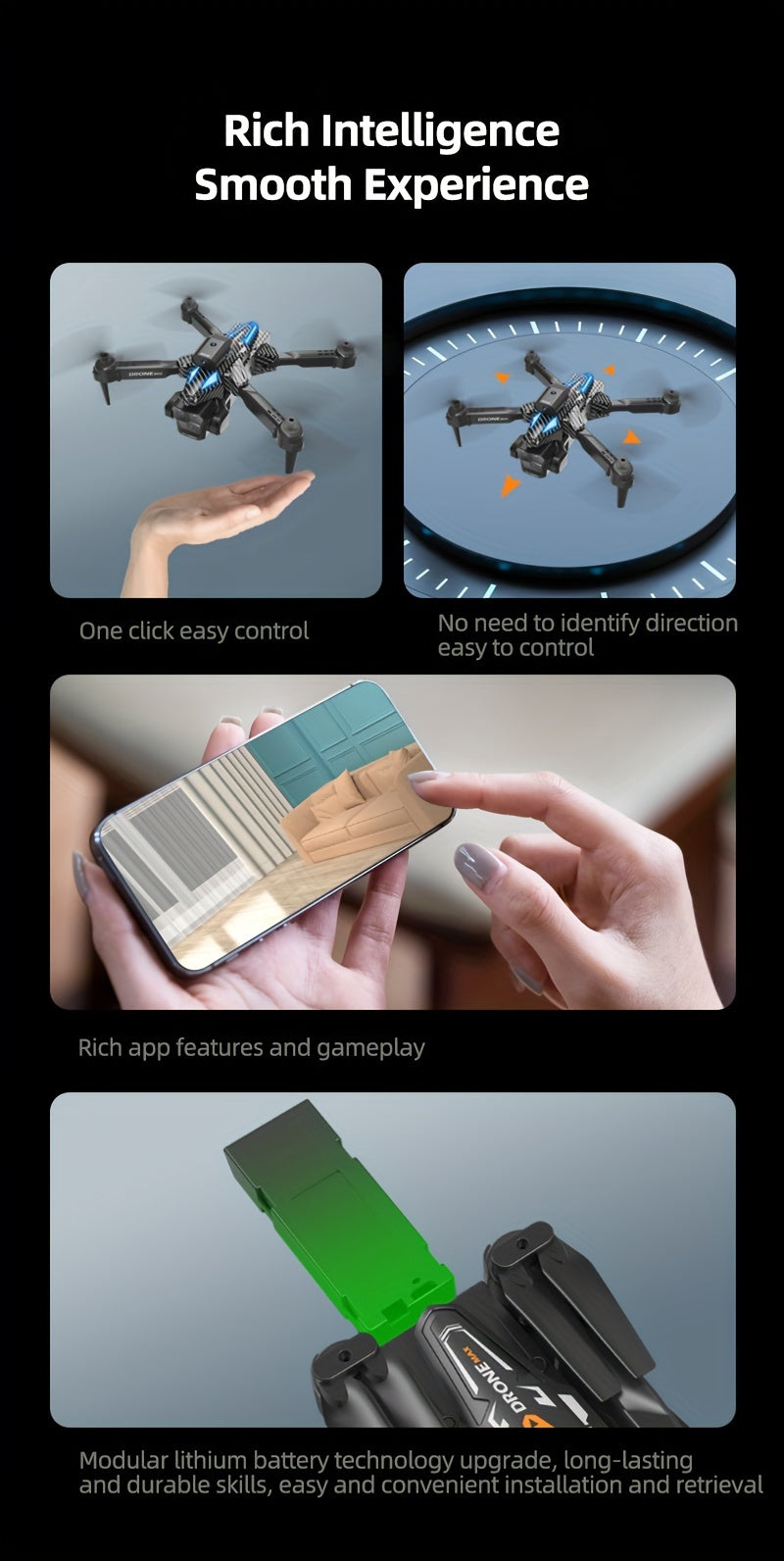 C10 Drone With HD Aerial Photography Three Cameras, 360° Infrared Obstacle Avoidance, Remote Control Aircraft