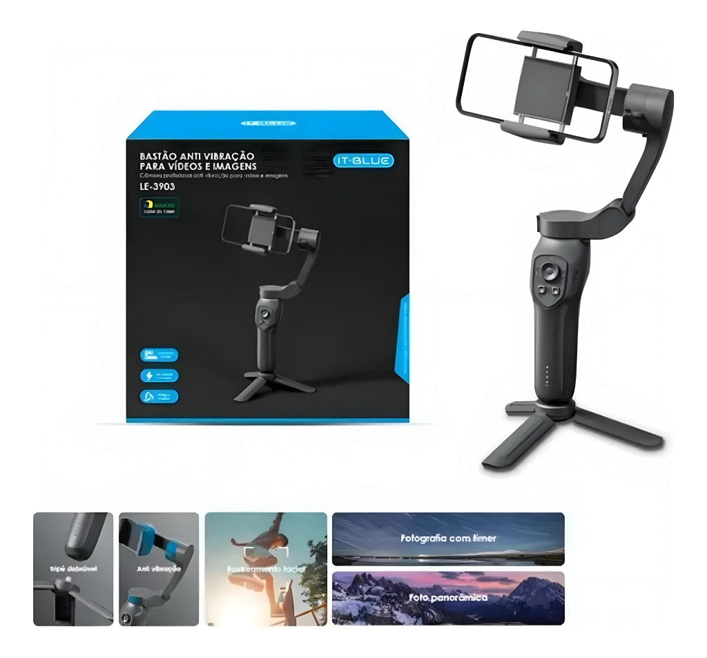 Estabilizador Gimbal Anti Vibração Para Vídeos E Imagens It-Blue LE-3903